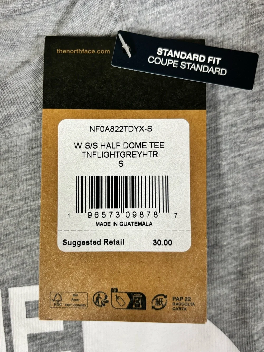 The North Face Womens Half Dome Short Sleeve Tee TNF Lt. Heather Gray Size Small - Picture 5 of 6